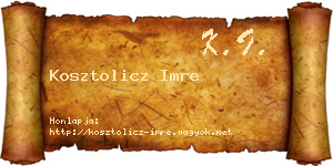 Kosztolicz Imre névjegykártya