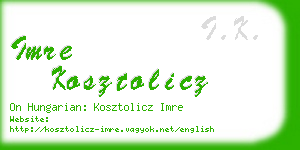 imre kosztolicz business card